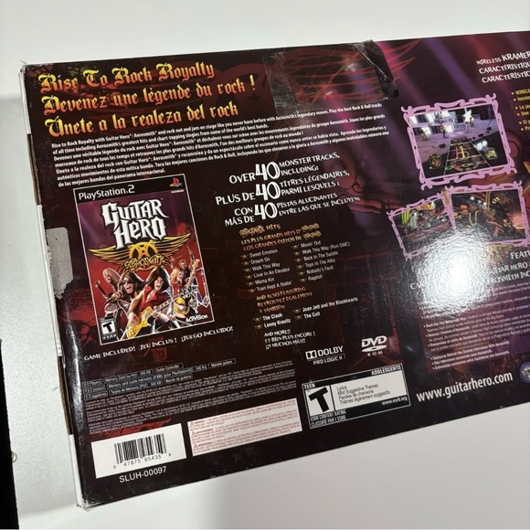 Guitar Hero Aerosmith PS2 Bundle w/ Guitar & Dongle Tested Works CIB NO GAME - Picture 11 of 11